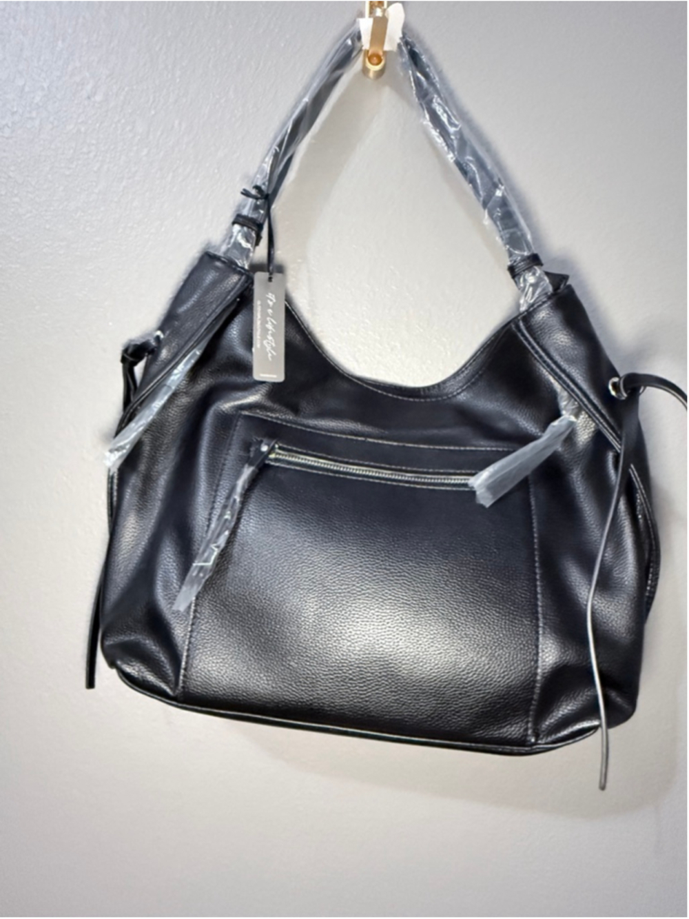 Women's Glitz Black Hobo Bag One Size